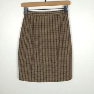💥 EUC Plaid Brown Pencil Skirt, See Measurements